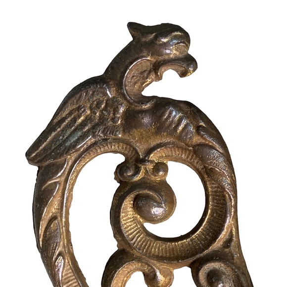 Early 20th Century Victorian Mantle Ewer. Hand Painted Art Glass Body. 16”x 7” - Picture 7 of 13